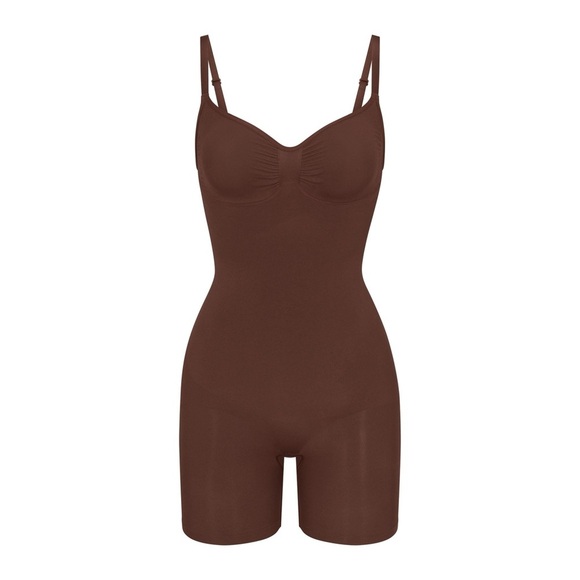SKIMS Seamless Sculpt Mid Thigh Brief Bodysuit XS COCOA NEW - Picture 4 of 7